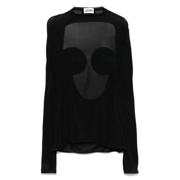 Jean Paul Gaultier Women Light Jersey Backless Top With Covered Cup Detail